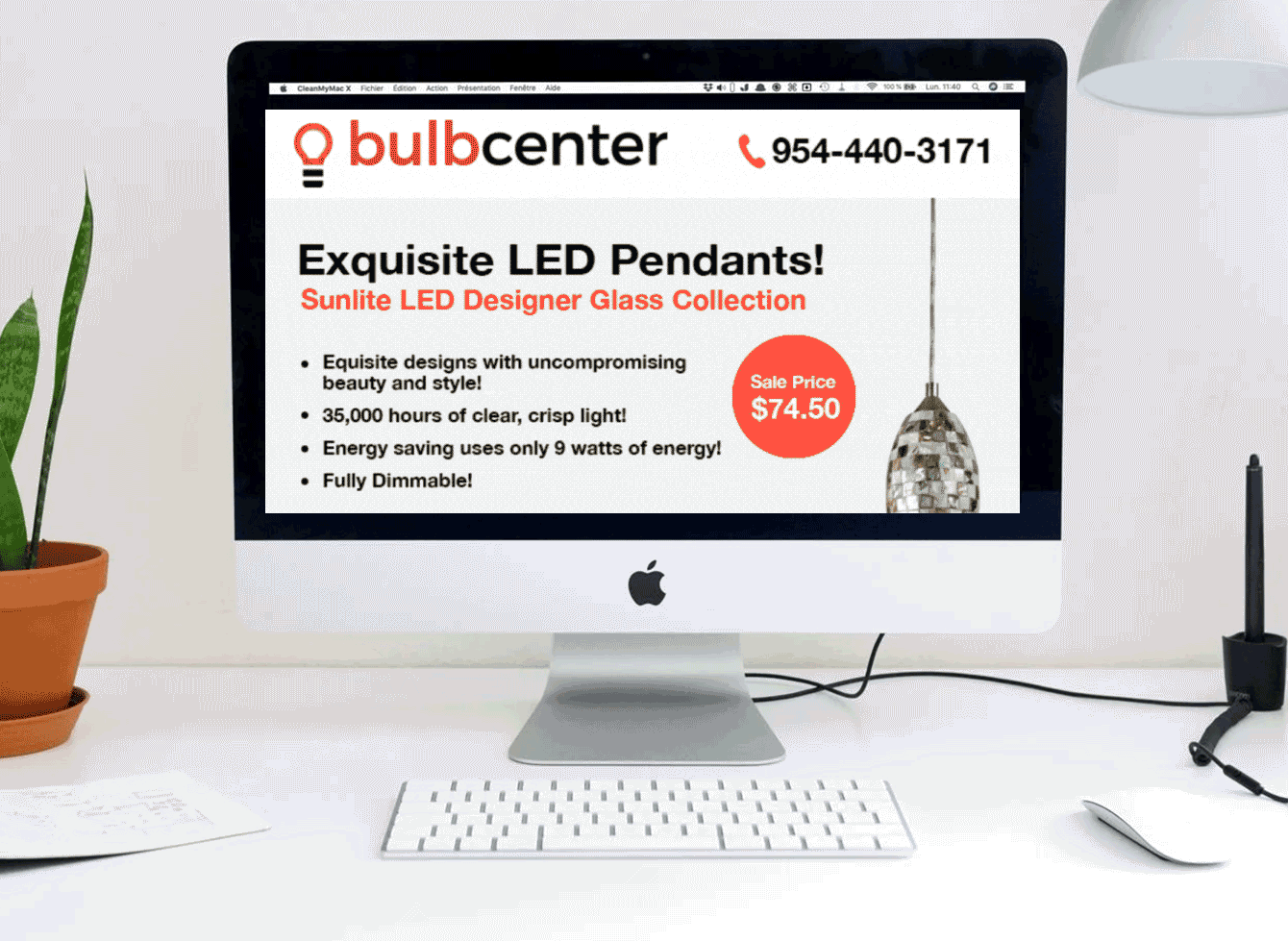 Bulb Center product newsletter — desktop view