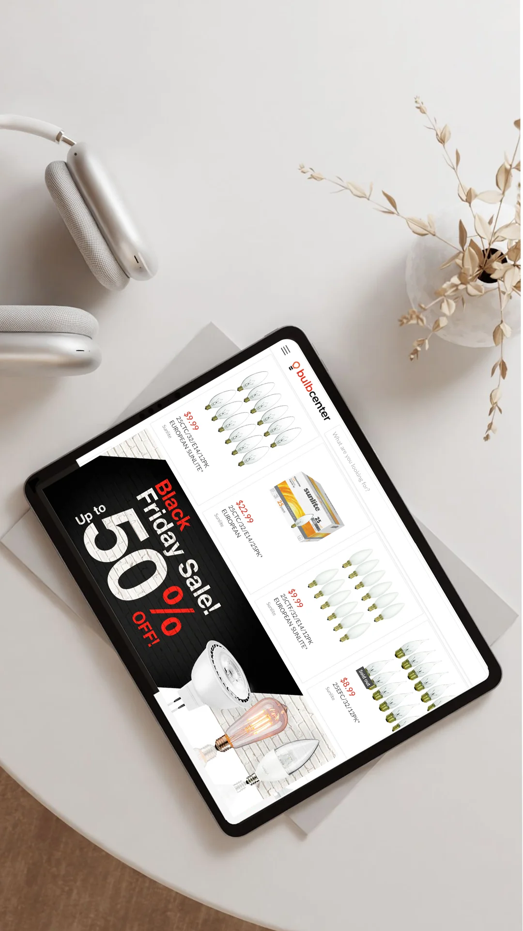 Bulb Center email newsletter and Black Friday campaign